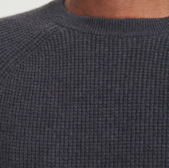 Naadam Cashmere Waffle Knit Sweater Charcoal Grey - Picture 5 of 5